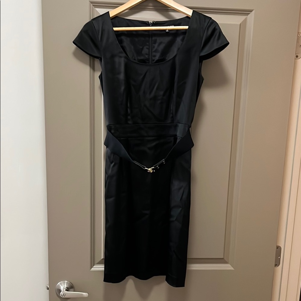 Gianni Bini Black Sheath Dress with Flutter Cap Sleeves